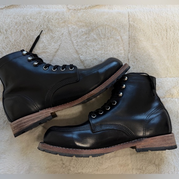 Like NEW! $379 Woolrich Yankee USA Made Moc Toe Black Horween Leather Boot 8 main image 11